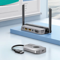 Dispositivo de Transmisión Inalámbrica HDMI de 50 m y 4K a 30 Hz con un Receptor y hasta 8 Transmisores y Salidas de Video Triples para Reuniones