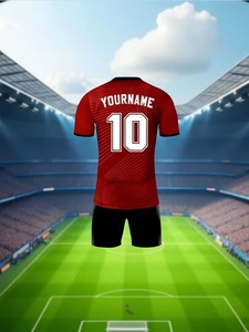 ชุดเสื้อแขนสั้นและกางเกงขาสั้นแบบกำหนดเองได้ ชุดเสื้อฟุตบอล โรงงานผลิตเสื้อผ้า รับสั่งทำได้ F10 - Product Image 2