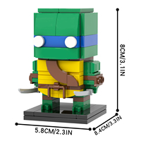 MOC7319-7322 Raphael Leonardo Da Vinci Donatello Michelangelo personnage têtes carrées Ninja tortues blocs de construction pour enfants jouets