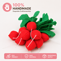 Jouets alimentaires en feutre Montessori faits à la main pour l'éducation des tout-petits, en forme de radis, pour le jeu en cuisine des enfants