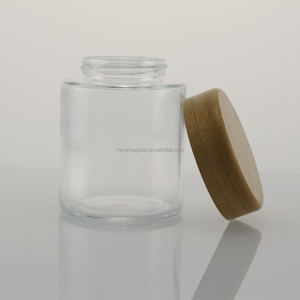 Pot de stockage en verre vitaminé à large bouche de 8oz Bouteilles de capsules de pilules Pot de conteneur d'herbes de 240ml avec bouchon de couvercle en bois de bambou à l'épreuve des enfants - Product Image 6