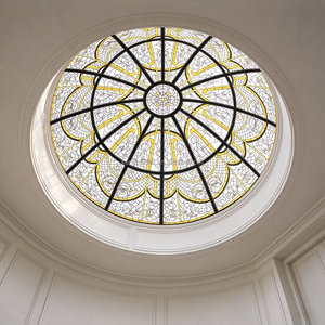 Dôme de plafond en vitrail européen multicolore géométrique pour villa, hall, escalier, éclairage et décoration panoramique - Product Image 6