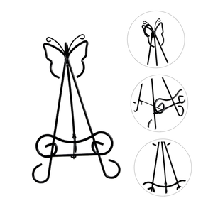 <span class=keywords><strong>Support</strong></span> <span class=keywords><strong>de</strong></span> Présentation en Métal Noir Style Européen en Forme <span class=keywords><strong>de</strong></span> Papillon pour Cadres Photo, Albums et Images – Présentoir Décoratif en Fer Forgé - Product Image 2