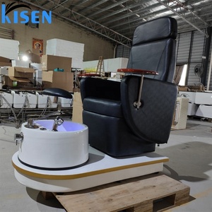 เก้าอี้ทำเล็บเท้าสีดำราคาถูกสำหรับขาย ดีไซน์ใหม่จาก Kisen สำหรับร้านทำเล็บและสปาหรูหรา - Product Image 5