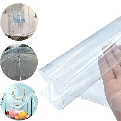 Proteção transparente para casaco de chuva, tecido à prova d'água de pvc transparente