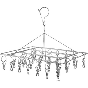 Stainless Steel Drying Rack 30 <b>Clips</b> Square Design For Underwear And Socks Hanging Clothes Organizer - Product Image 5