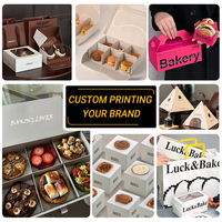 Boîte cadeau de luxe personnalisée avec logo, style tiroir, pour pâtisserie, rose, avec séparateur pour donuts, macarons, biscuits, OEM