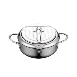 Japanese Style Mini Fryer Electric Deep Fryer With Temperature <b>Gauge</b> Multi Functional Pot For Home Cooking - Product Image 2