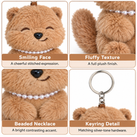Porte-clés personnalisés en peluche douce, style dessin animé, petit ours en peluche, adorable porte-clés en peluche pour sac