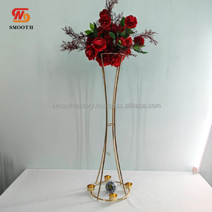 Centro de Mesa LEDA de Lujo para Eventos de Boda, Soporte de Flores Dorado de Alta Calidad, Exhibidor de Flores de Acero Inoxidable - Product Image 3