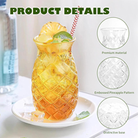 Verres à pied hauts en plastique en forme de tulipe pour cocktails tropicaux Pina Colada, idéaux pour les boissons et jus de bar