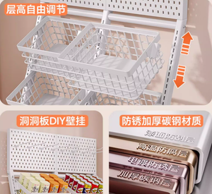 모던 메탈 플로팅 식료품점 슈퍼마켓 스낵 채소 과일 진열대 쉬운 조립 - Product Image 2