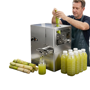 Machine à jus de canne à sucre en acier inoxydable à 4 rouleaux, extracteur commercial de canne à sucre, pour stand mobile et démarrage de magasin de boissons - Product Image 1