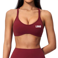 Soutien-gorge de yoga pour femme OEM ODM de haute qualité, séchage rapide, avec coussinets de poitrine, bretelles croisées, antichoc, pour la course et le fitness, dos élégant, décontracté