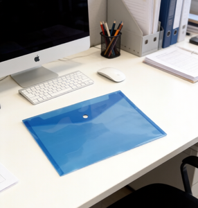 PP A4 <b>Plastic</b> <b>Pocket</b> File Folder with Snap Button, Waterproof Document Envelope Wallet School Office Binder Documents Organizer - Product Image 2