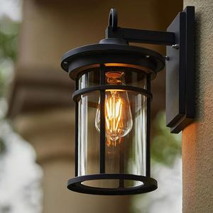 Lampe murale extérieure cylindrique classique européenne, IP65, étanche, alimentée par énergie solaire, pour jardin et terrasse - Product Image 5