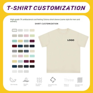 T-shirt pesante con collo in cotone 220g con Logo personalizzato abiti di classe Raglan manica corta tuta da lavoro <span class=keywords><strong>su</strong></span> <span class=keywords><strong>misura</strong></span> con Logo ricamato - Product Image 2