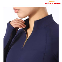 Couche de base équestre pour femmes personnalisée Haut d'équitation à séchage rapide en maille à manches longues avec encolure élégante