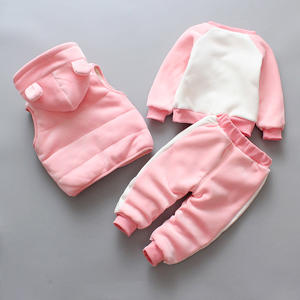 Conjunto de Tres Piezas para Niñas, Abrigo Grueso de Invierno y Otoño, Ropa Acolchada de Algodón con Dibujos Animados - Product Image 2