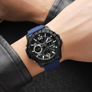 Skmei Men's Multifunction Sports Watch Dual Display Luminous Waterproof Electronic Watch Military Green Silicone Strap - Product Image 3