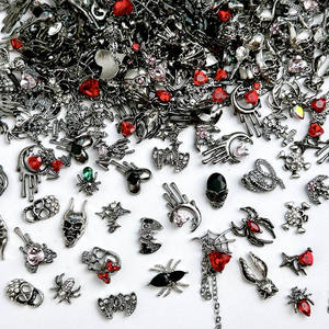 Décorations de <span class=keywords><strong>manucure</strong></span> en alliage 3D pour ongles, style gothique punk, breloques en forme de cœur, crânes et araignées pour <span class=keywords><strong>Halloween</strong></span> - Product Image 2