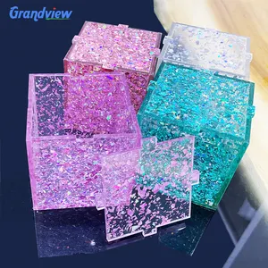 Factory Customized Wholesale Acrylic Box Display Glitter Perspex Acrylic Toy Figure Display Cases Box