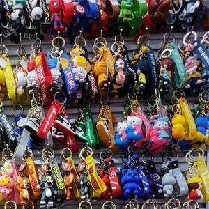 Móc khóa PVC hoạt hình 3D tùy chỉnh cá nhân, móc khóa xe hơi bằng cao su, mặt dây chuyền ba lô, móc khóa khuyến mãi - Product Image 2