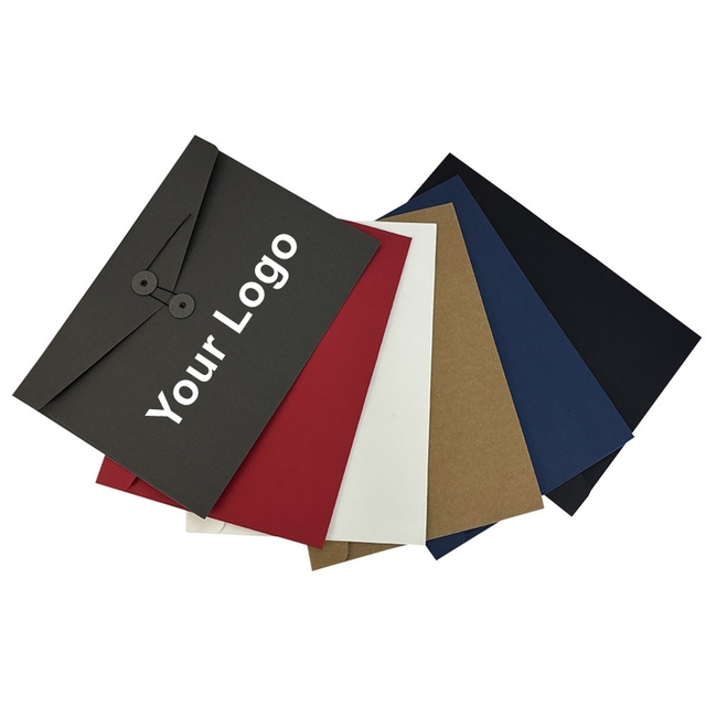 Customize Logo Size Envelope Kraft Paper Document Folder ID Bank Card A4 A5 Paper Files Storage Large Capacity Envelope Bags