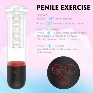 VibraSuck Vergnügungsgerät  9+4+3 Modi medizinisches Silikon + ABS + TPE transparentes Design Sexspielzeug - Product Image 5