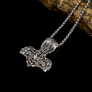 Collar con colgante de martillo de Thor de acero inoxidable yunnique, joyería de estilo nórdico vikingo para hombre, regalo para él - Product Image 4