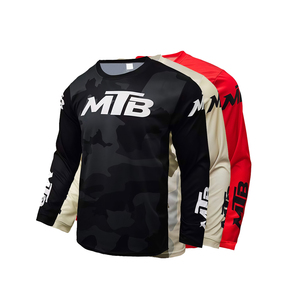 Vêtements de cyclisme tout-terrain imprimés pour hommes en gros, maillots de VTT imprimés à manches longues - Product Image 3