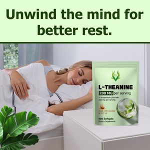 OEM L-Theanine Softgels +Magnesium Glycinate 200mg Per Serving Supports a Calm Mind Restful Sleep - Product Image 3