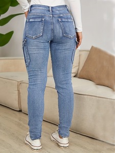 <span class=keywords><strong>Jeans</strong></span> <span class=keywords><strong>Skinny</strong></span> da Donna a <span class=keywords><strong>Vita</strong></span> <span class=keywords><strong>Bassa</strong></span> Elasticizzati con Tasche Laterali per un Vestibilità Slim e Lusinghiera Stile Street Europeo-Americano - Product Image 6