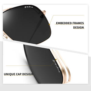 Lunettes de soleil pilote gris sable 1288 pour femme, verres TAC, protection UV400, monture métallique - Product Image 5