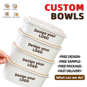 Factory Supply Umwelt freundliches Kraft papier Einweg karton Sushi-Salat in Lebensmittel qualität Heiße Suppe Lieferung Papp teller Schalen - Product Image 4