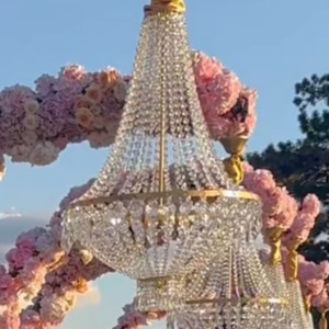 Splendidi lampadari di cristallo K9 di alta qualità <span class=keywords><strong>per</strong></span> esterni ad arco piano di nozze decorazione di illuminazione della tavola - Product Image 3