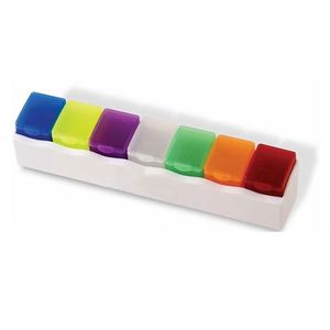 Organisateur de pilules coloré à 7 compartiments sur une seule rangée, boîte à pilules hebdomadaire en plastique, approvisionnement direct usine - Product Image 3