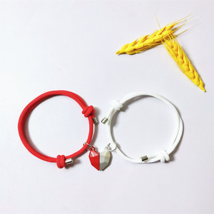 Jual Panas Gelang Pasangan Tali Tahan Lama Buatan Tangan Modis Gelang Pasangan <span class=keywords><strong>Magnet</strong></span> Setengah Cinta Hati untuk Pasangan/Teman Terbaik - Product Image 6