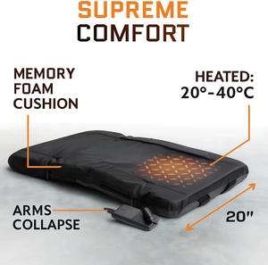 Sièges de stade chauffants avec dossier réglable personnalisé, coussin pliable portable, chaise de stade avec 4 poches et porte-gobelet - Product Image 4