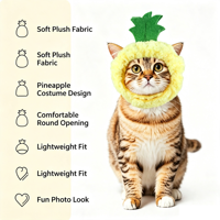 Chapeau en peluche douce pour animaux de compagnie, motif ananas, coiffe élastique mignonne pour chat, accessoire amusant pour chaton pour les fêtes, le cosplay et la photographie