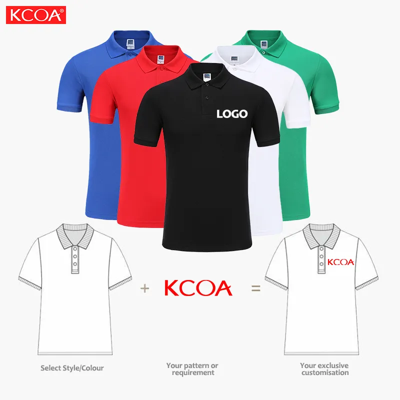 Hoge Kwaliteit Polyester Katoenen Heren Golf Polo T-Shirt Poloshirts Voor Mannen Custom Borduurwerk Bedrukt Logo Heren Poloshirts