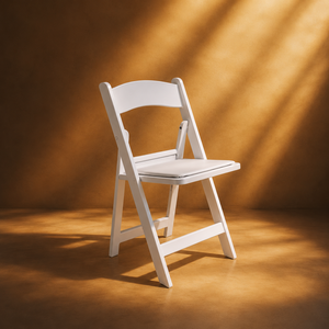 <b>White</b> Resin Folding <b>Chair</b> for Indoor Outdoor Events Easy-to-Handle Stylish Seating Option for Ceremonies Receptions Gatherings - Product Image 1