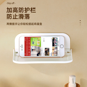 ถาดเก็บของติดผนังแบบพับได้รูปสี่เหลี่ยมผืนผ้า 1 ช่องพับได้ไม่ต้องเจาะสำหรับห้องน้ำห้องนอนหอพัก - Product Image 4