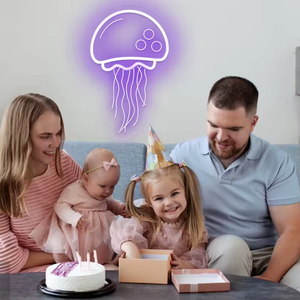 Lámpara medusas <span class=keywords><strong>LED</strong></span> luces de neón para regalos de Cumpleaños de Niños para decoración de pared <span class=keywords><strong>OK</strong></span> gesto luces <span class=keywords><strong>LED</strong></span> con luz ajustable - Product Image 3