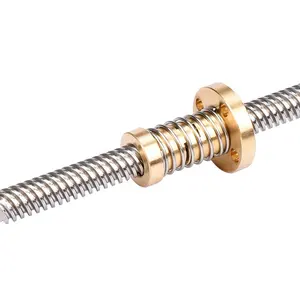 OEM T8 stainless steel Trapezoidal screw lead screw with brass nut