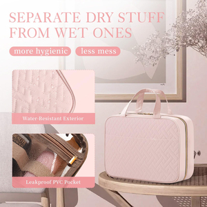 Bolsa de Maquillaje y Artículos de Aseo Colgante de Gran Capacidad para Mujer, con Compartimento Seco/Húmedo Separable, Construcción Duradera, Opciones de Colgado Versátiles - Product Image 4