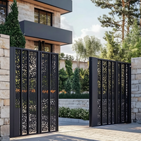 Portail de cour en fer forgé de style européen, élégant et luxueux, pour villa, personnalisable, sûr, de haute qualité, double.