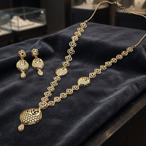Conjunto de joyas de collares largos para mujer formado en latón de cobre con chapado en oro para ocasiones de regalo - Product Image 2