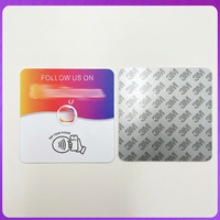 Autocollant de table en acrylique bleu NFC en stock usine, carte de commentaires G, tactile et connectable, scannez le code QR pour commander le menu, panneau signalétique