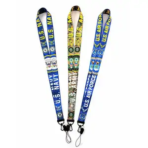 Leger Logo Gedrukt Id Naam Tag Badge Houder Sublimatie Nekband Sleutelhanger Lanyard In Voorraad